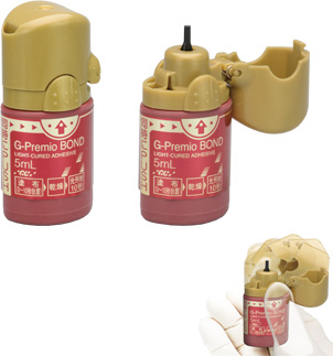 “One-hand operation cap bottle for dental adhesive”