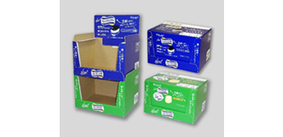 Corrugated Box for “Xylicrystal”: Easy to Display, Good for Sales Promotion and Transportation