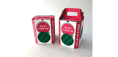 “Kodama-watermelon 1 Ball” Octagonal Box with a Handle to Carry