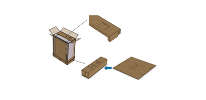 『簡易折込構造による環境配慮包装』